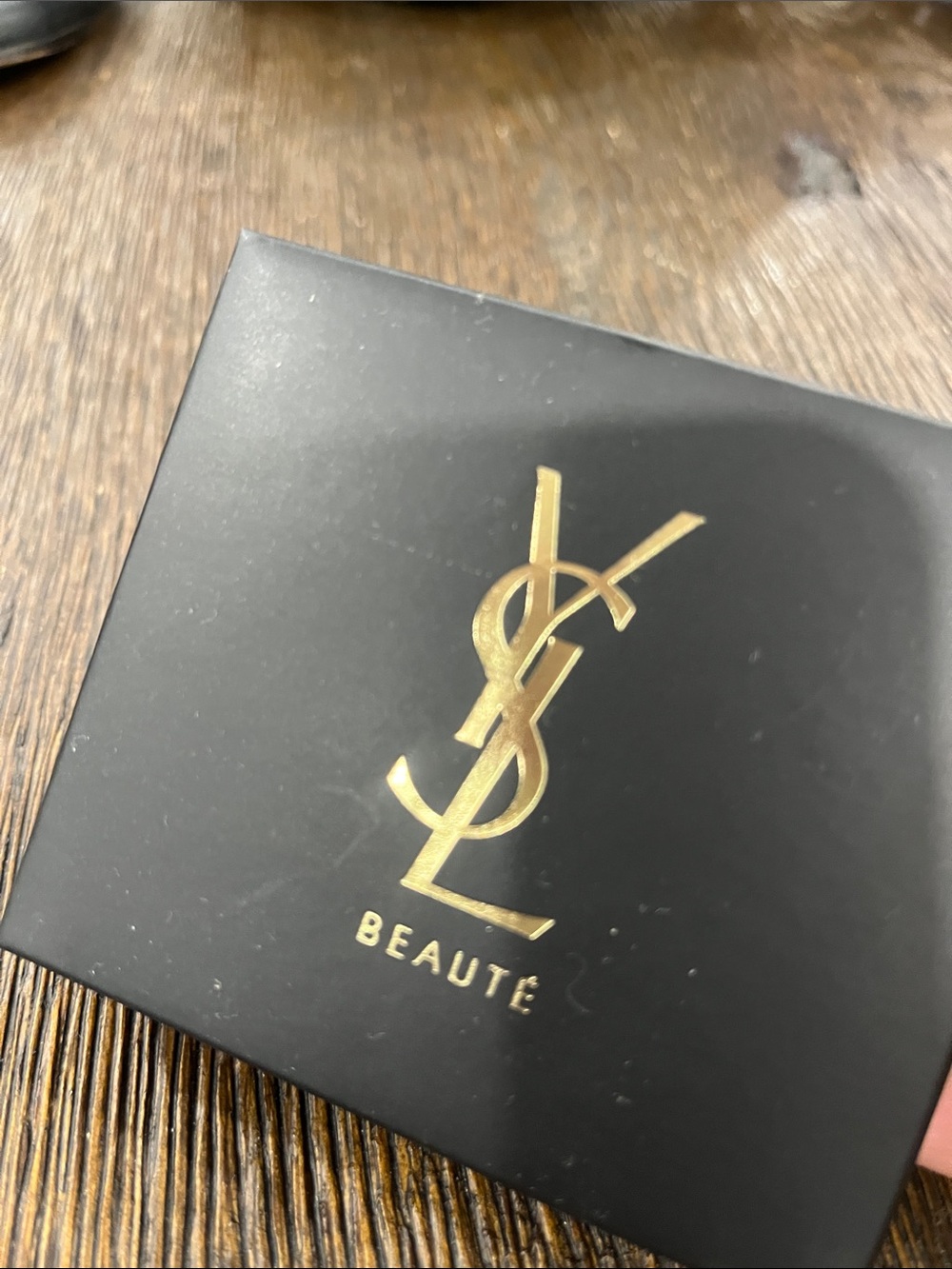 Yves Saint Laurent Black Leather neck choker with Gold YSL & BEAUTE Charms - Picture 3 of 3